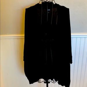 ♥️ ana A New Approach BlackSheer HighLowSweater Lg